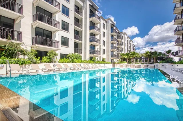 a view of a building with garden