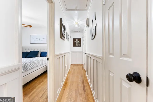 a table and a chair in a room