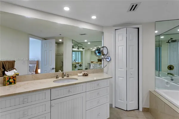 a bathroom with a sink double vanity