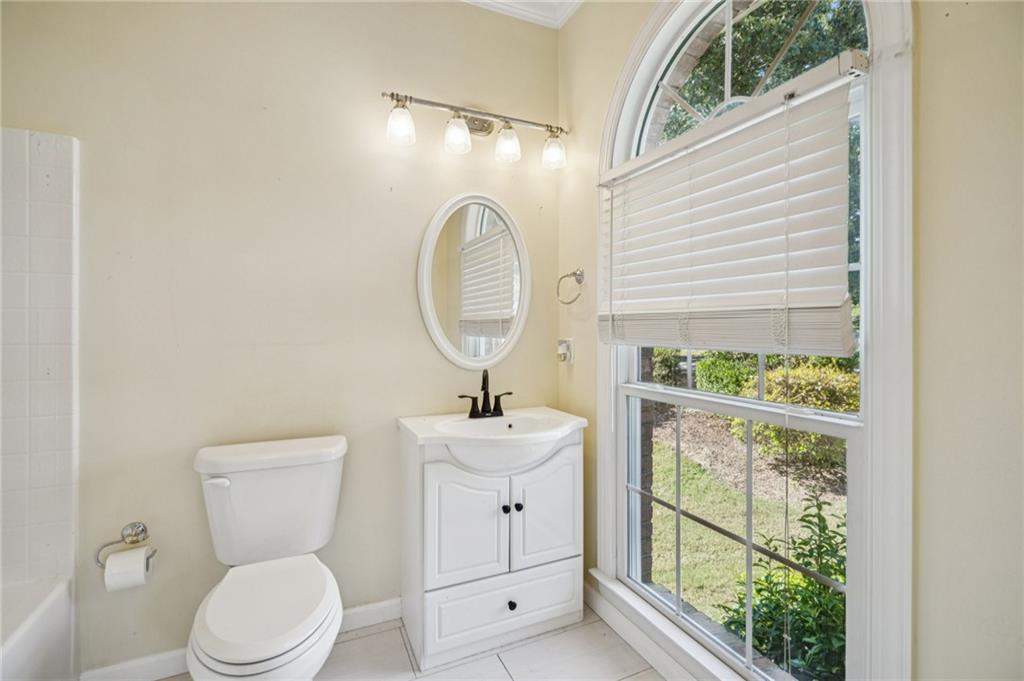 181 Granny Smith Circle Clarkesville, GA 30523 - Photo 38 of 79 a bathroom with a toilet a sink and mirror