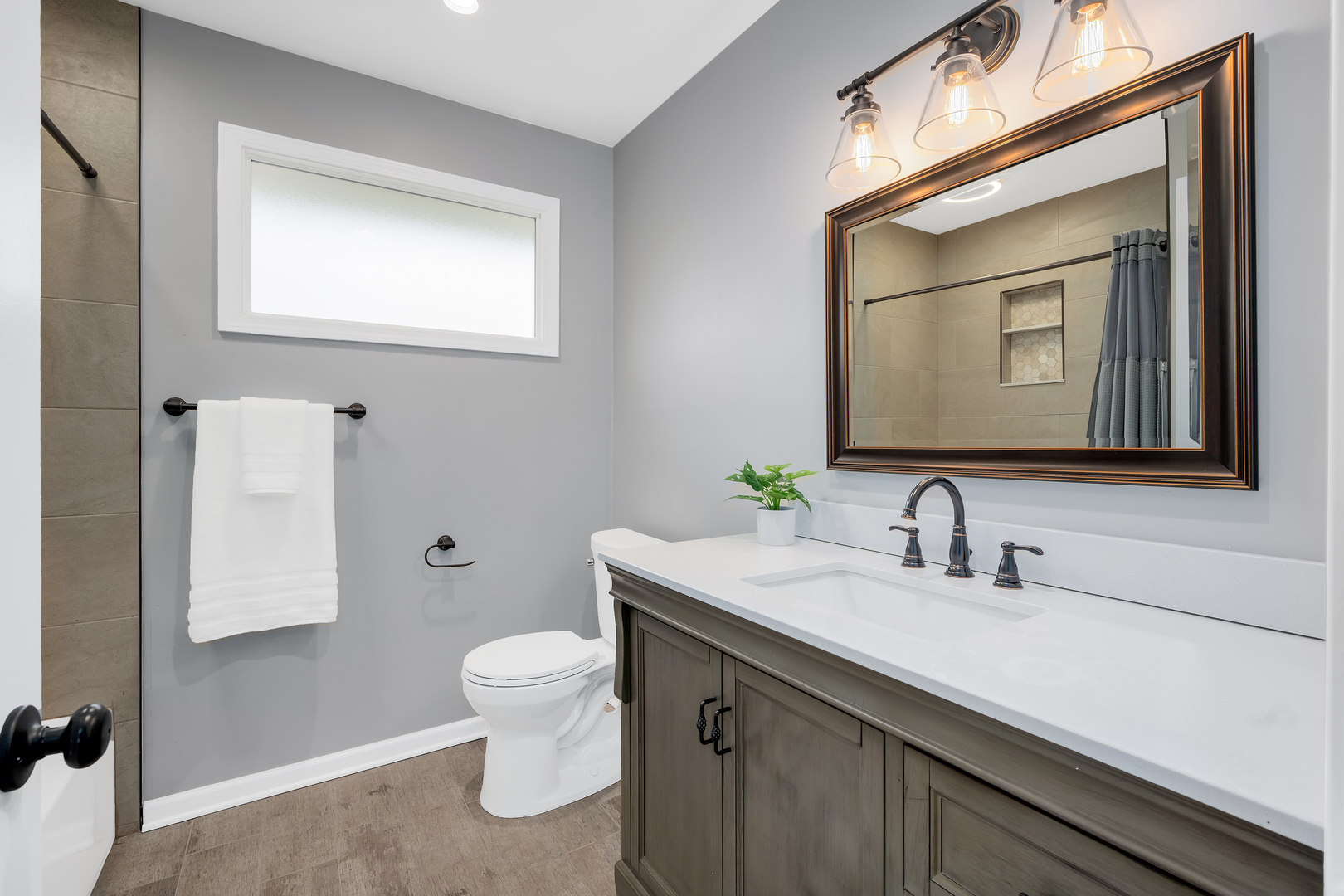 7804 Rohrer Drive Downers Grove, IL 60516 - Photo 18 of 28 a bathroom with a toilet sink and mirror