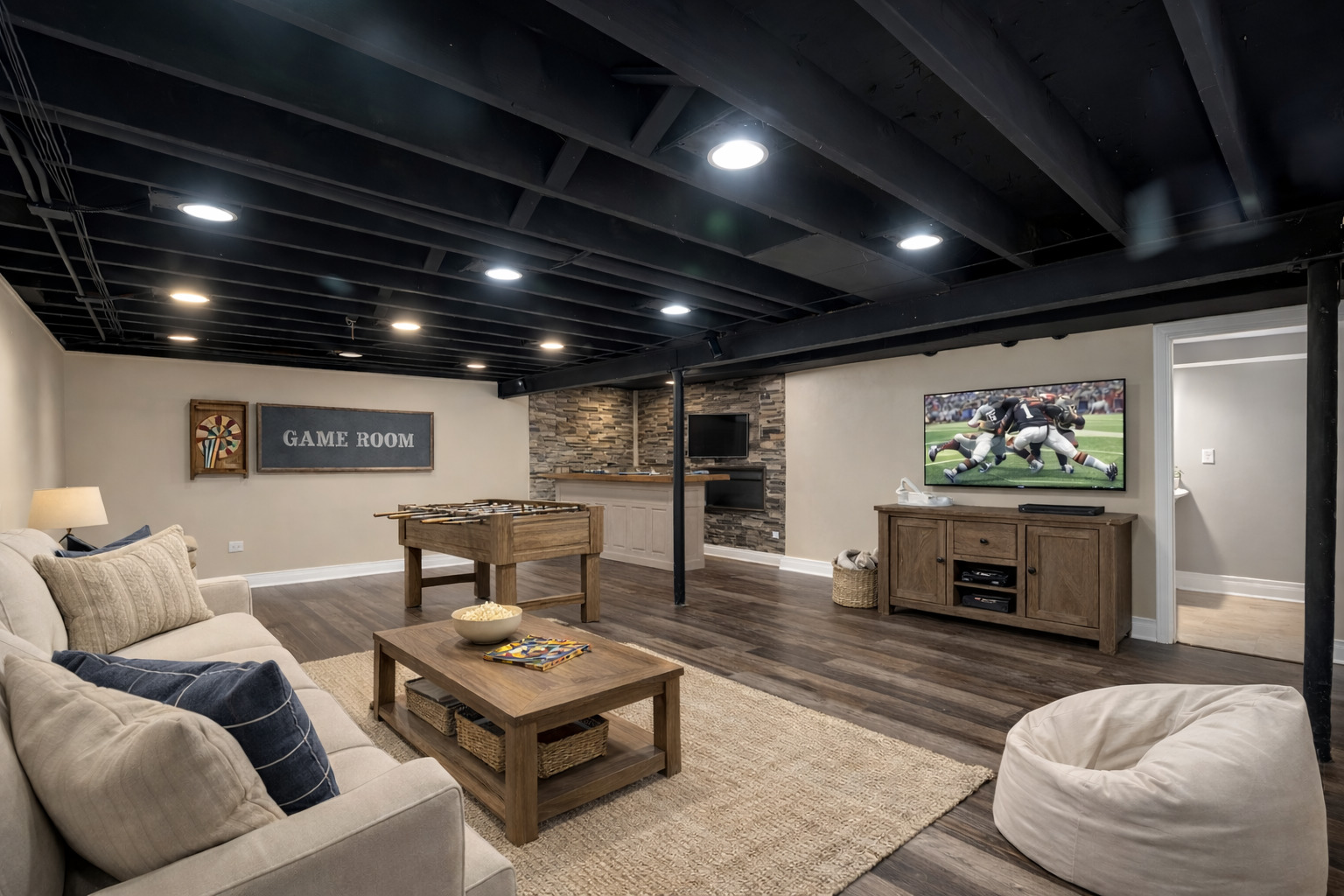 7804 Rohrer Drive Downers Grove, IL 60516 - Photo 20 of 28 a living room with furniture and a flat screen tv