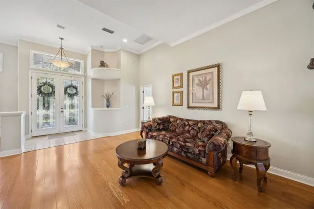 a living room with furniture