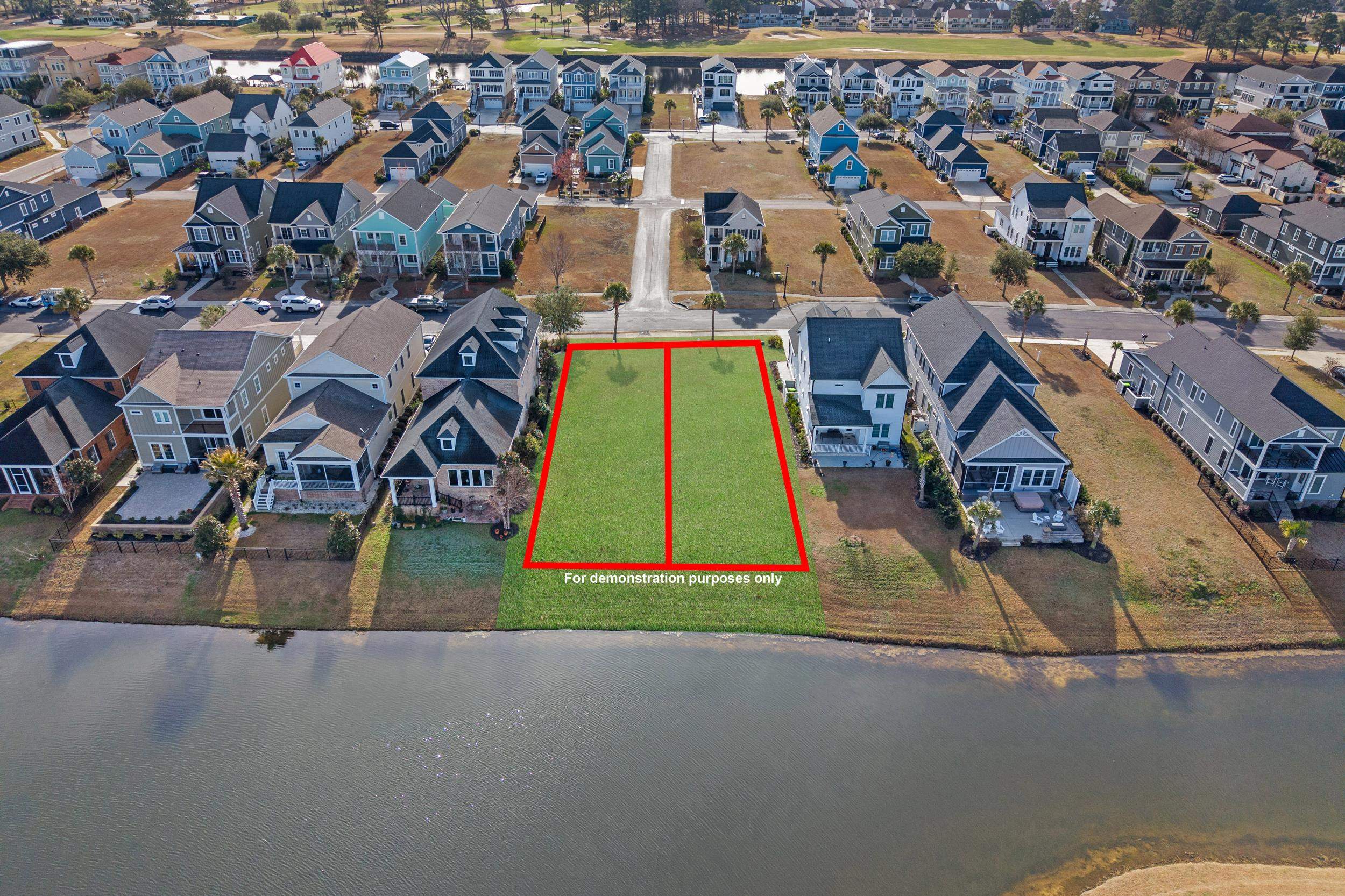 861 Crystal Water Way Myrtle Beach, SC 29579 - Photo 5 of 20 View of property location with property parcel outlined and a nearby body of water