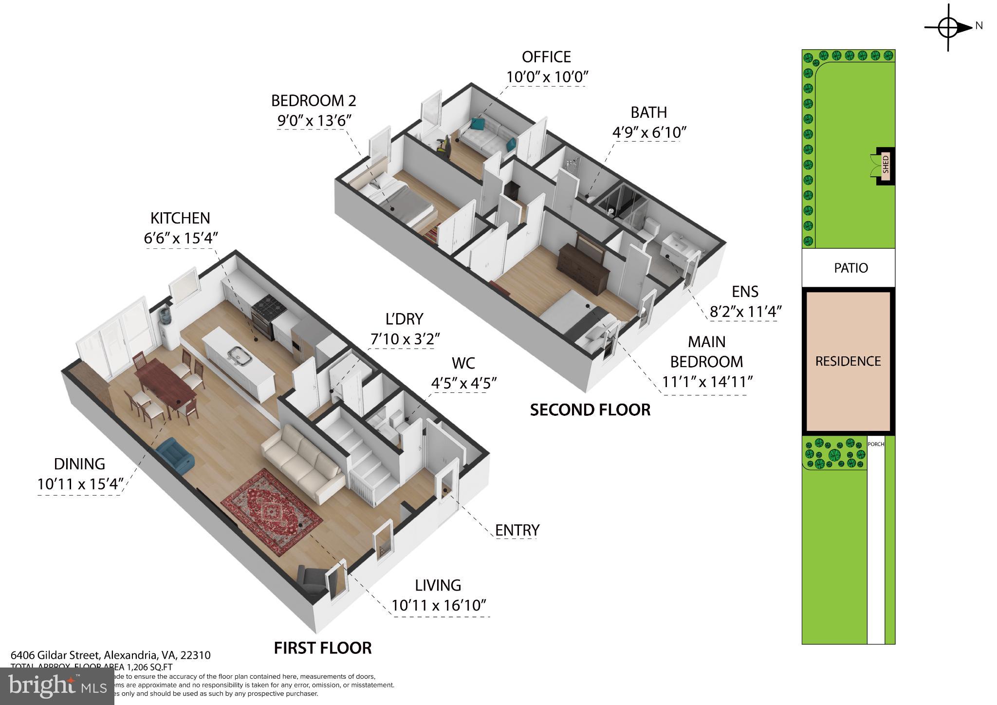 6406 Gildar Street Alexandria, VA 22310 - Photo 32 of 32 3-D floor plan