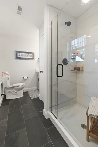 a bathroom with a shower