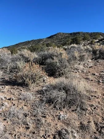 a view of a mountain range with trees in the background