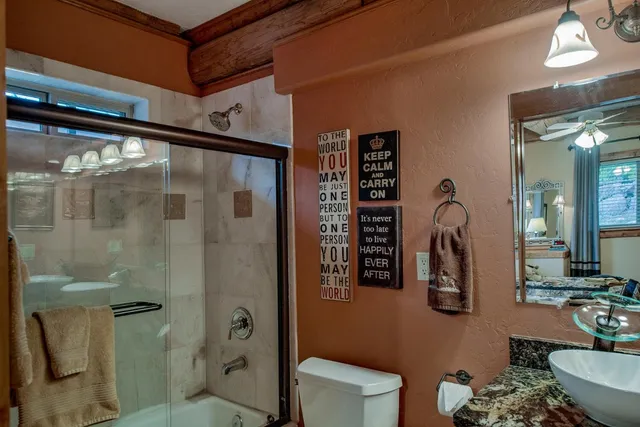 a bathroom with a shower