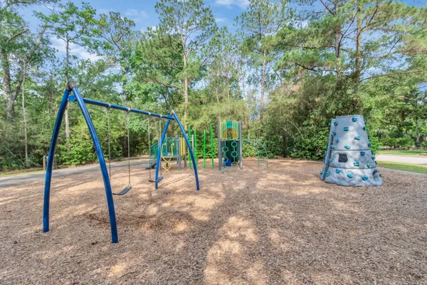 a view of a park with slide