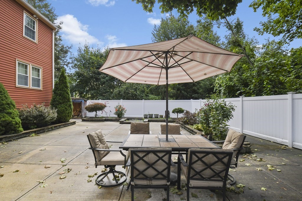 33 Old Farm Road Reading, MA 01867 - Photo 42 of 42 a patio with a patio table and chairs