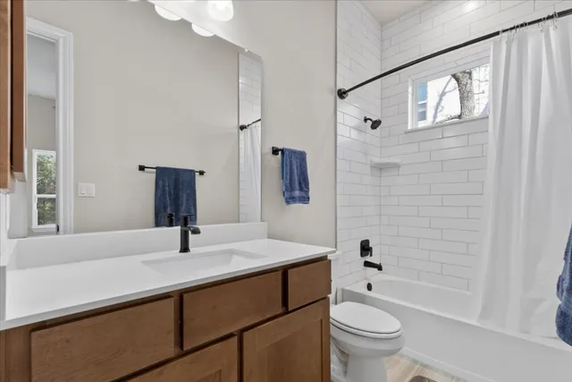 a backyard of a house with entertaining space