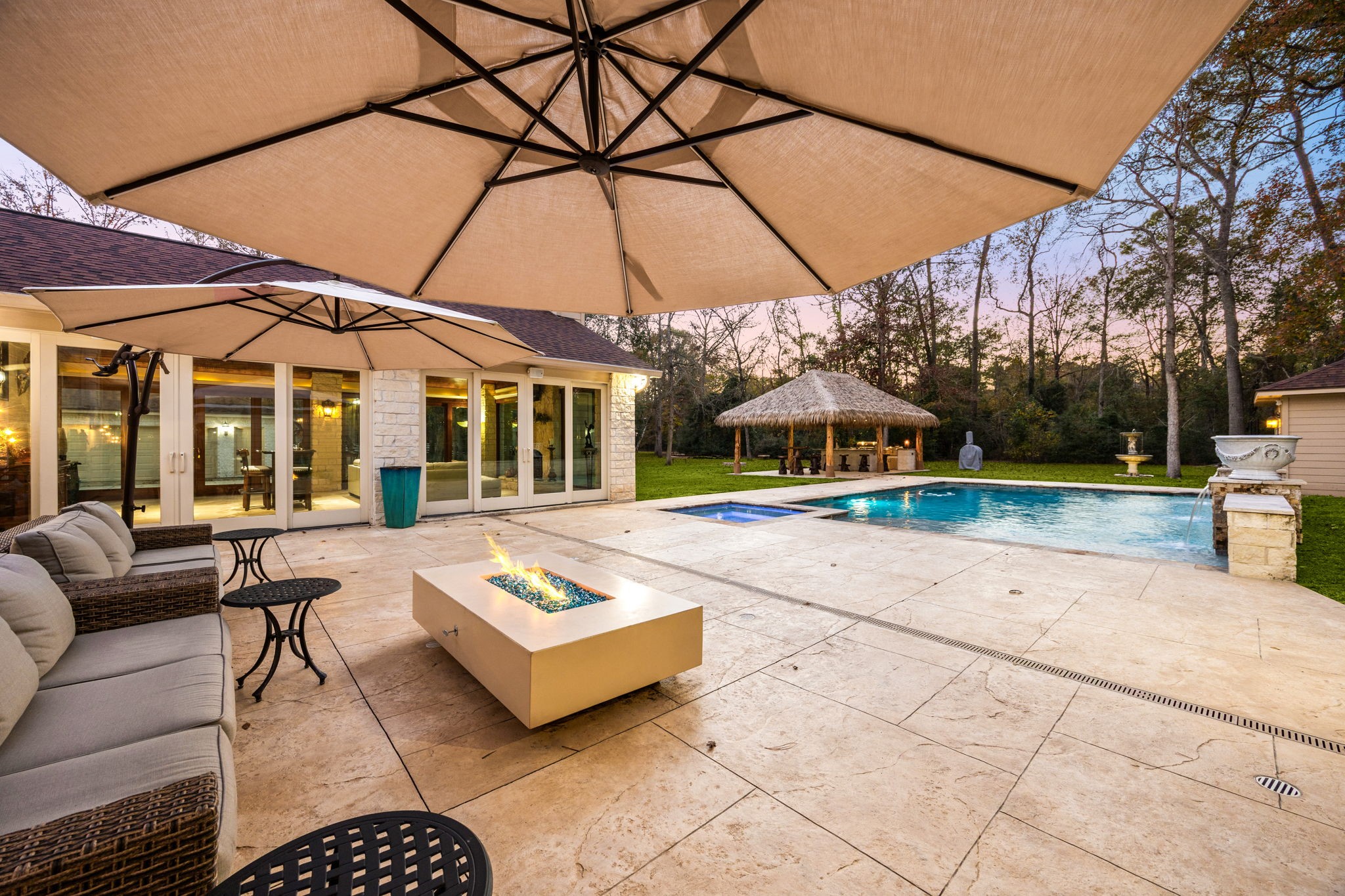 11984 White Oak Crossing Conroe, TX 77385 - Photo 5 of 42 What a view of this gorgeous pool and outdoor entertainment area