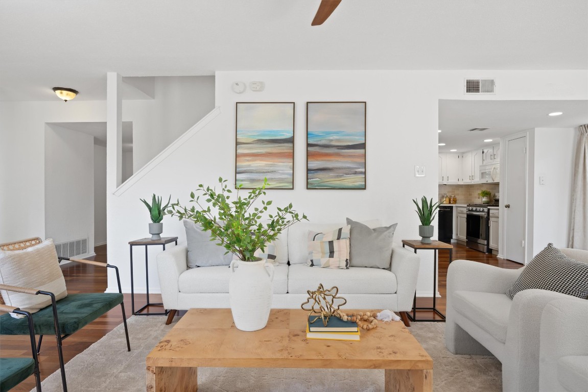 5217 Summerset Trail Austin, TX 78749 - Photo 6 of 38 a living room with furniture kitchen view and a potted plant