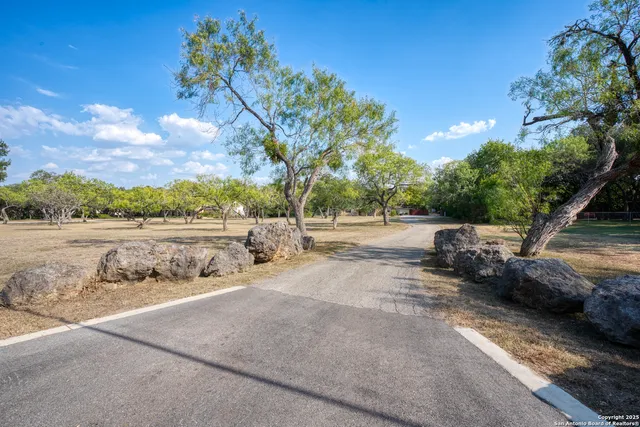 a view of a road with an outdoor space