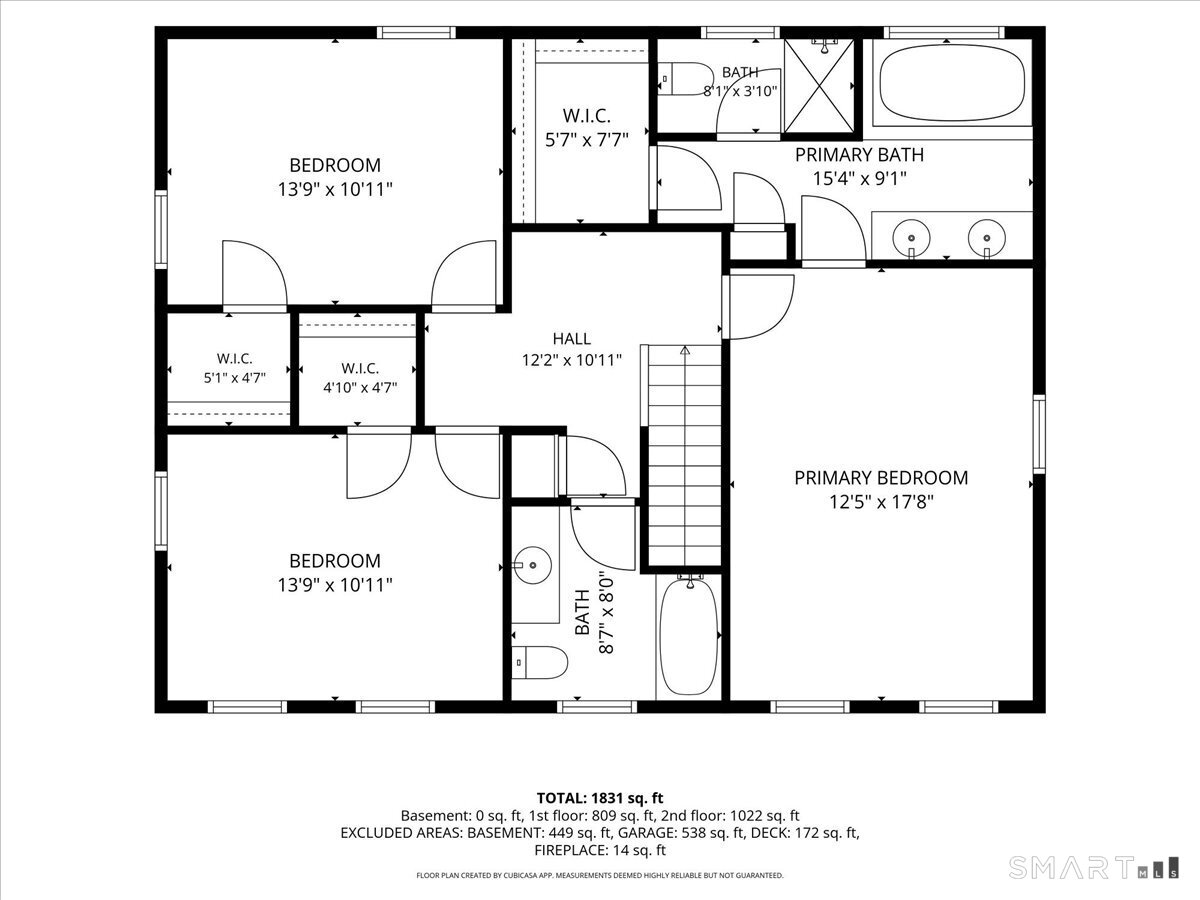 14 Philo Curtis Road Newtown, CT 06482 - Photo 33 of 34 Upper Level Floor Plan