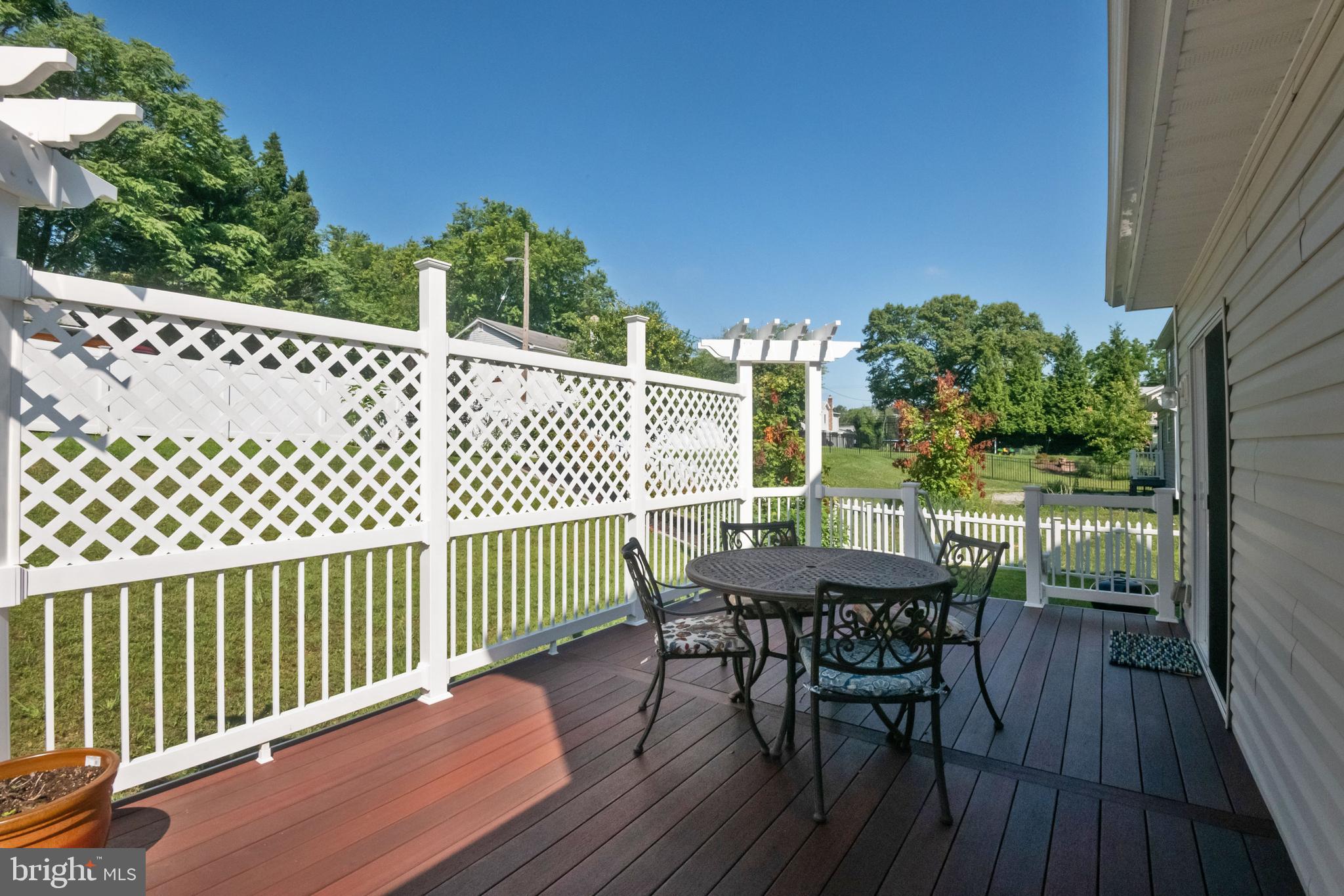 6016 Hanover Road Elkridge, MD 21075 - Photo 38 of 45 Deck Highlighted w/Privacy Rails & Pergola Accents