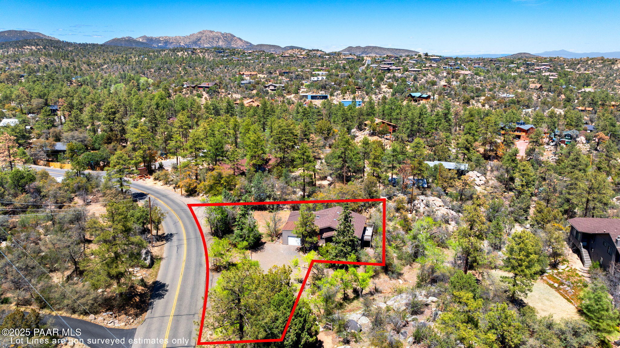 2130 Thumb Butte Road Prescott, AZ 86305 - Photo 36 of 41 43-Aerial (2) Lot Lines