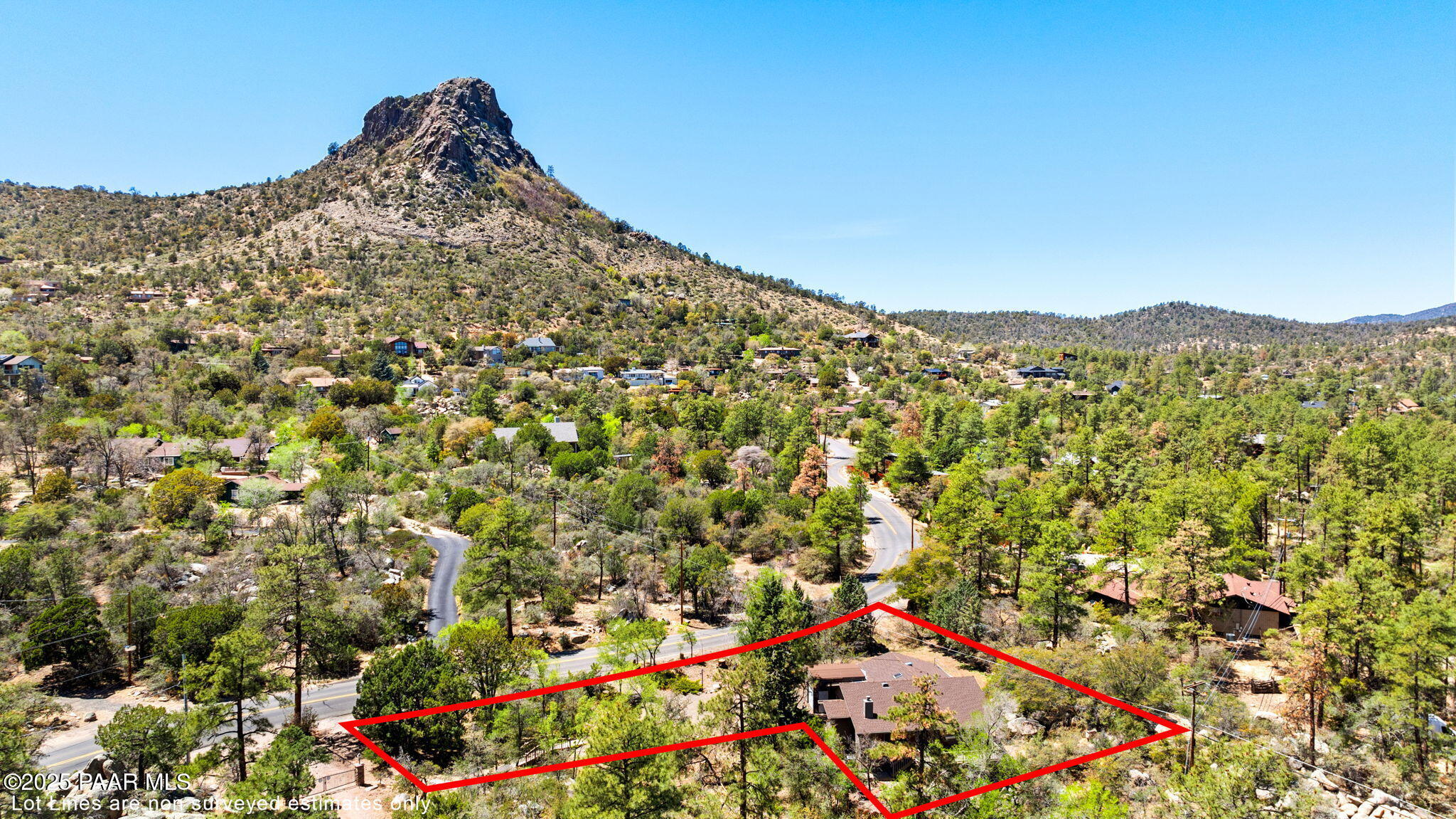 2130 Thumb Butte Road Prescott, AZ 86305 - Photo 39 of 41 47-Aerial (4) Lot Lines