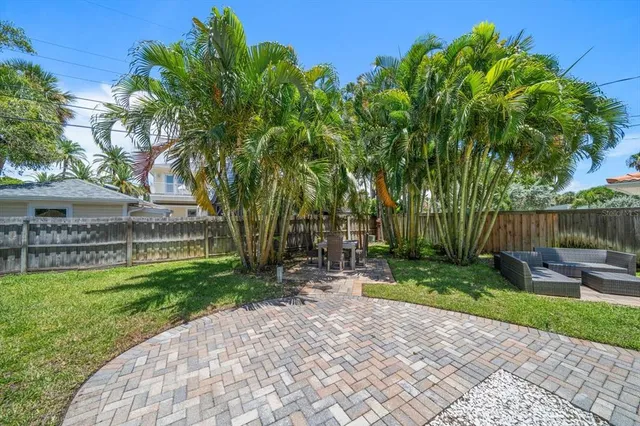 a view of a backyard with a garden