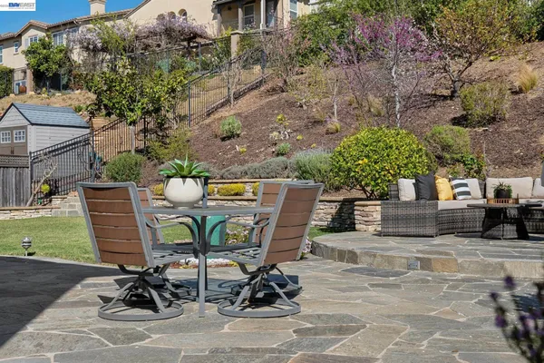 an aerial view of a highlighted house