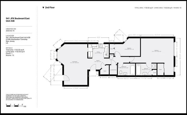 $2,700 | 941 Boulevard East, Unit 2B, Weehawken, NJ 07086