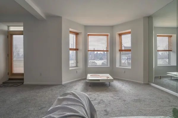 a living room with a window