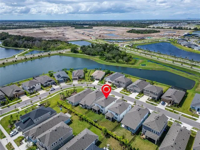 an aerial view of a city