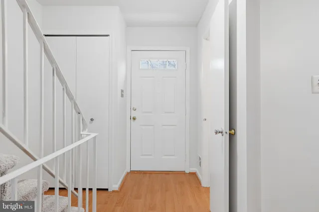 a view of an entryway with staircase