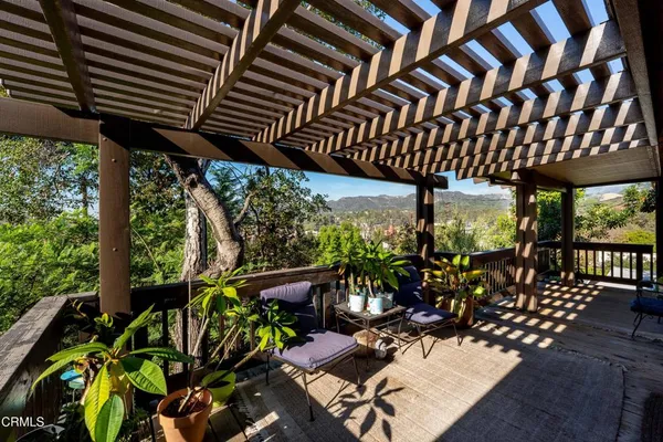 a outdoor living space with furniture