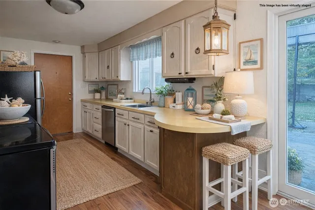 a backyard of a house with lots of green space