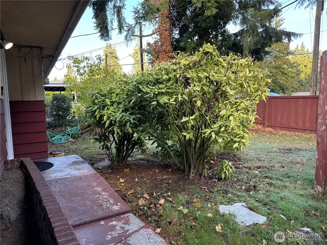 a backyard of a house with lots of green space