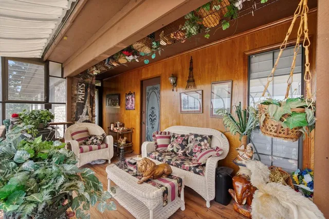 a outdoor living space with patio furniture