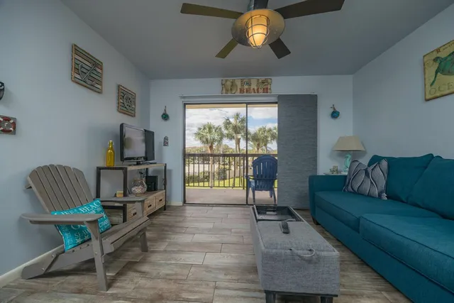 a living room with furniture