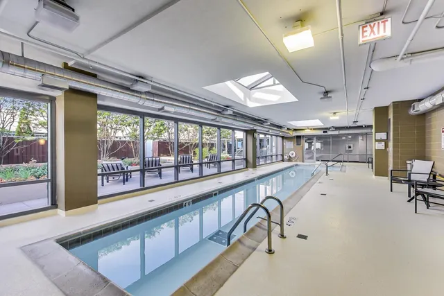 a view of a dining area with furniture