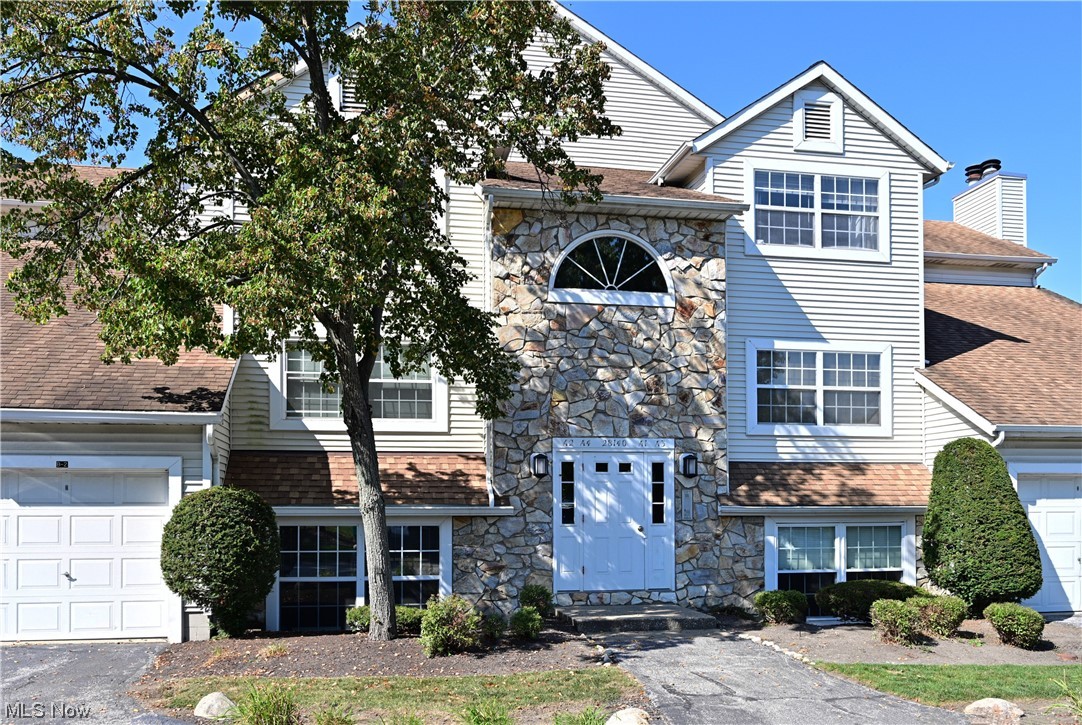 View of front of home with a garage