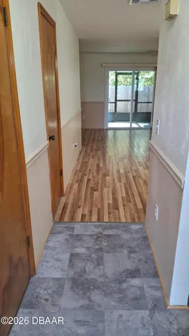 a view of a house with a small space