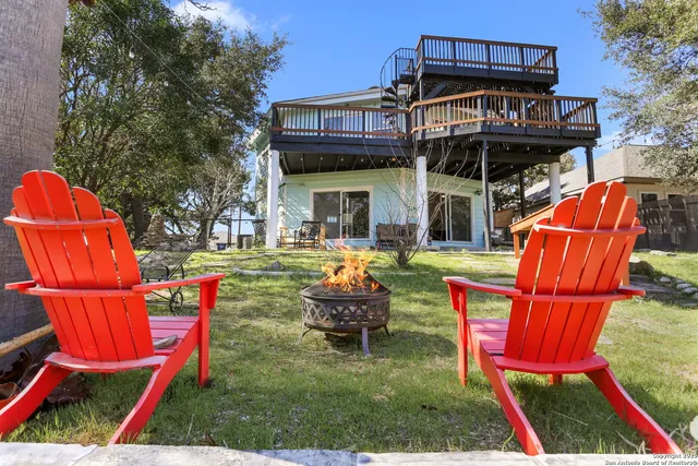 a view of a chairs in a patio
