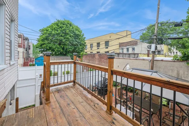 a view of a street from a balcony