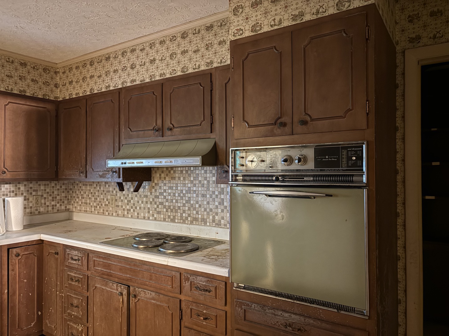 3917 Country Club Road Carbondale, IL 62901 - Photo 11 of 32 a kitchen with wooden cabinets and a stove top oven