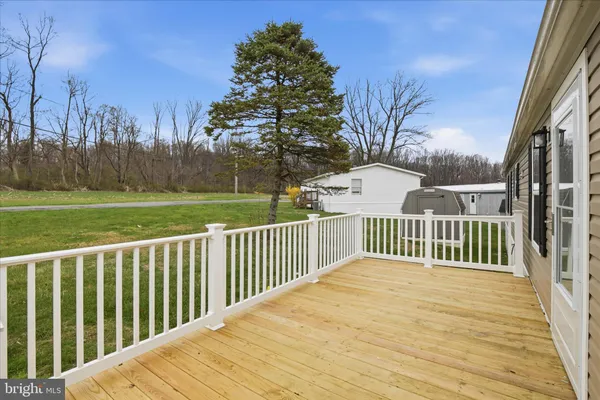 a view of a wooden deck