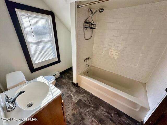349 Shine Hill Road Henryville, PA 18332 - Photo 16 of 25 a bathroom with a sink toilet and shower