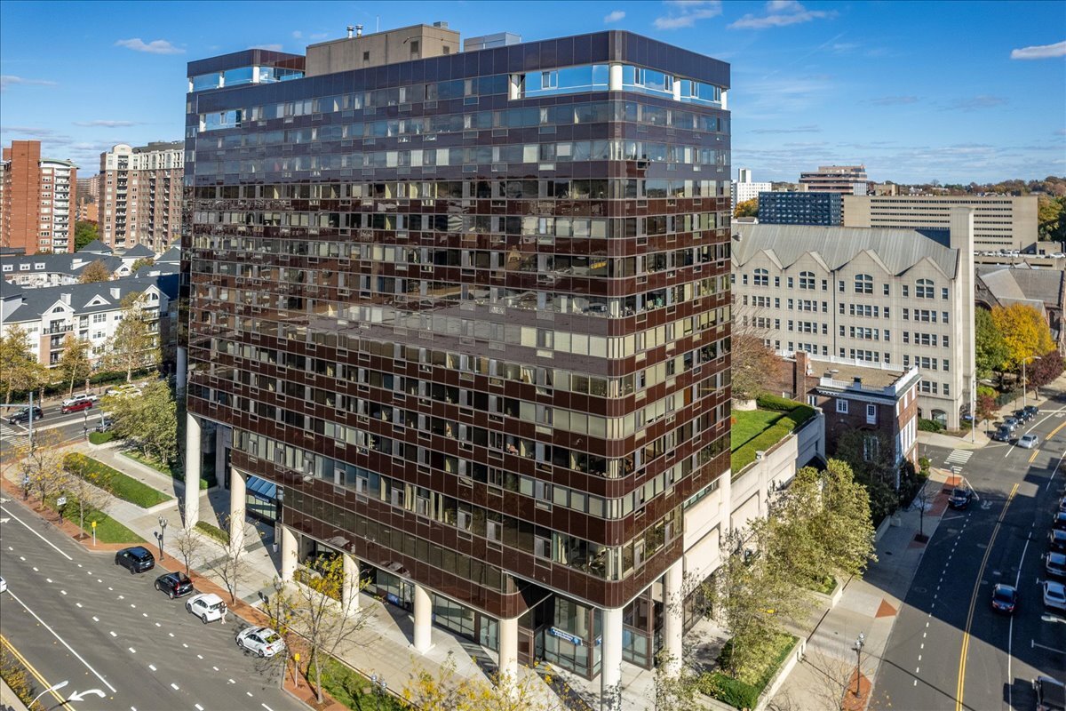 a front view of a building