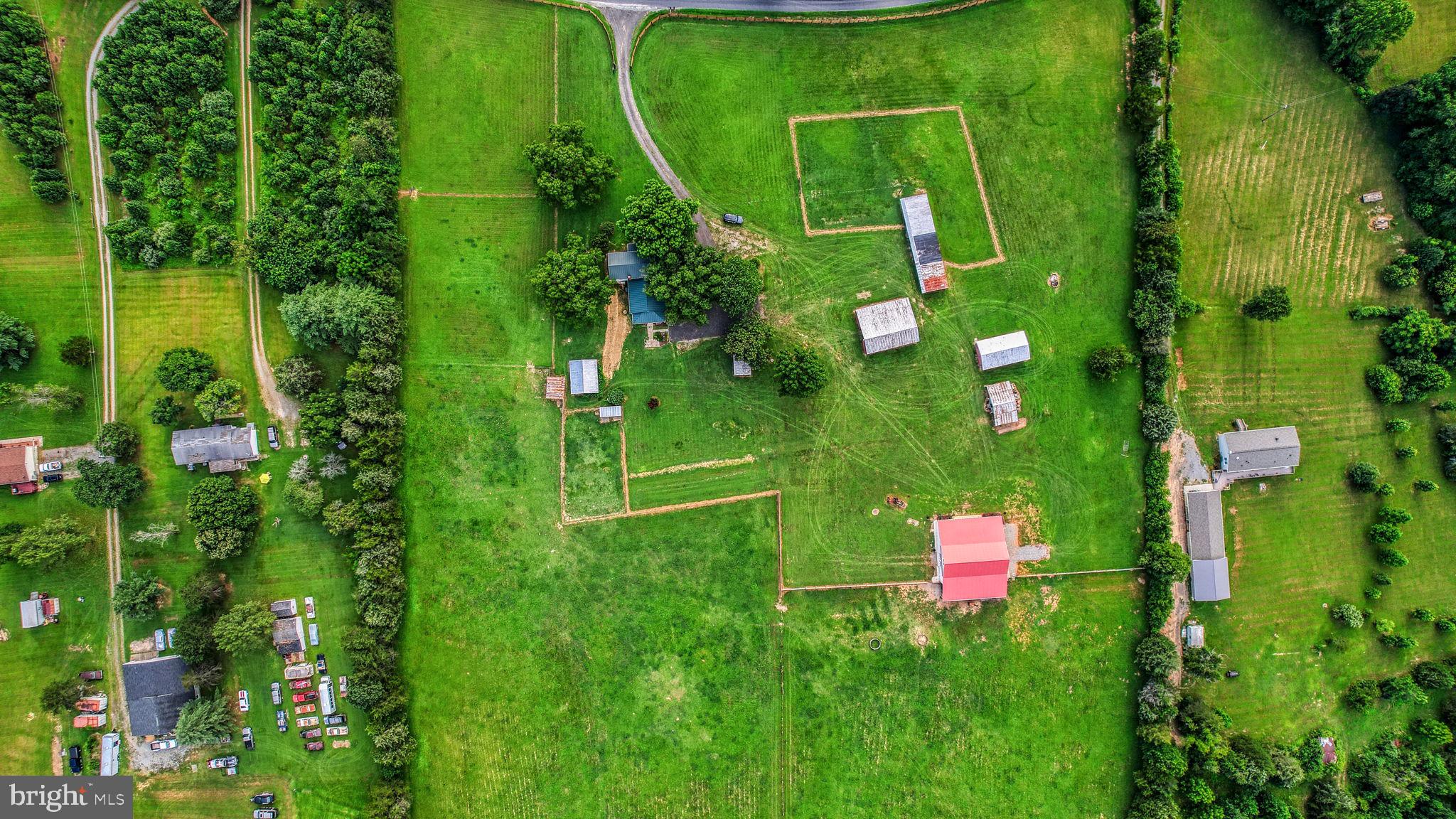 1815 Country Road Beaverdam, VA 23015 - Photo 43 of 92 AERIAL VIEW OF PROPERTY WITH OUTLINED FENCED AREAS