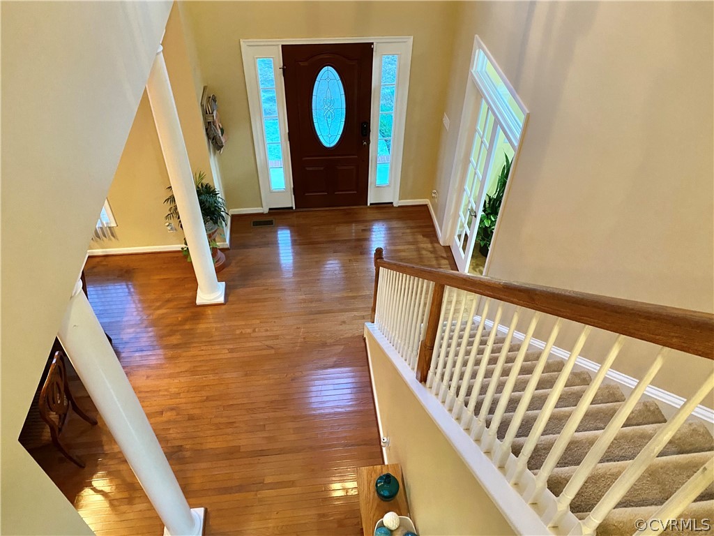 Columns opening to Dining Room