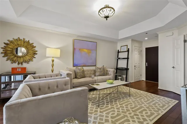 a living room with furniture and a couch