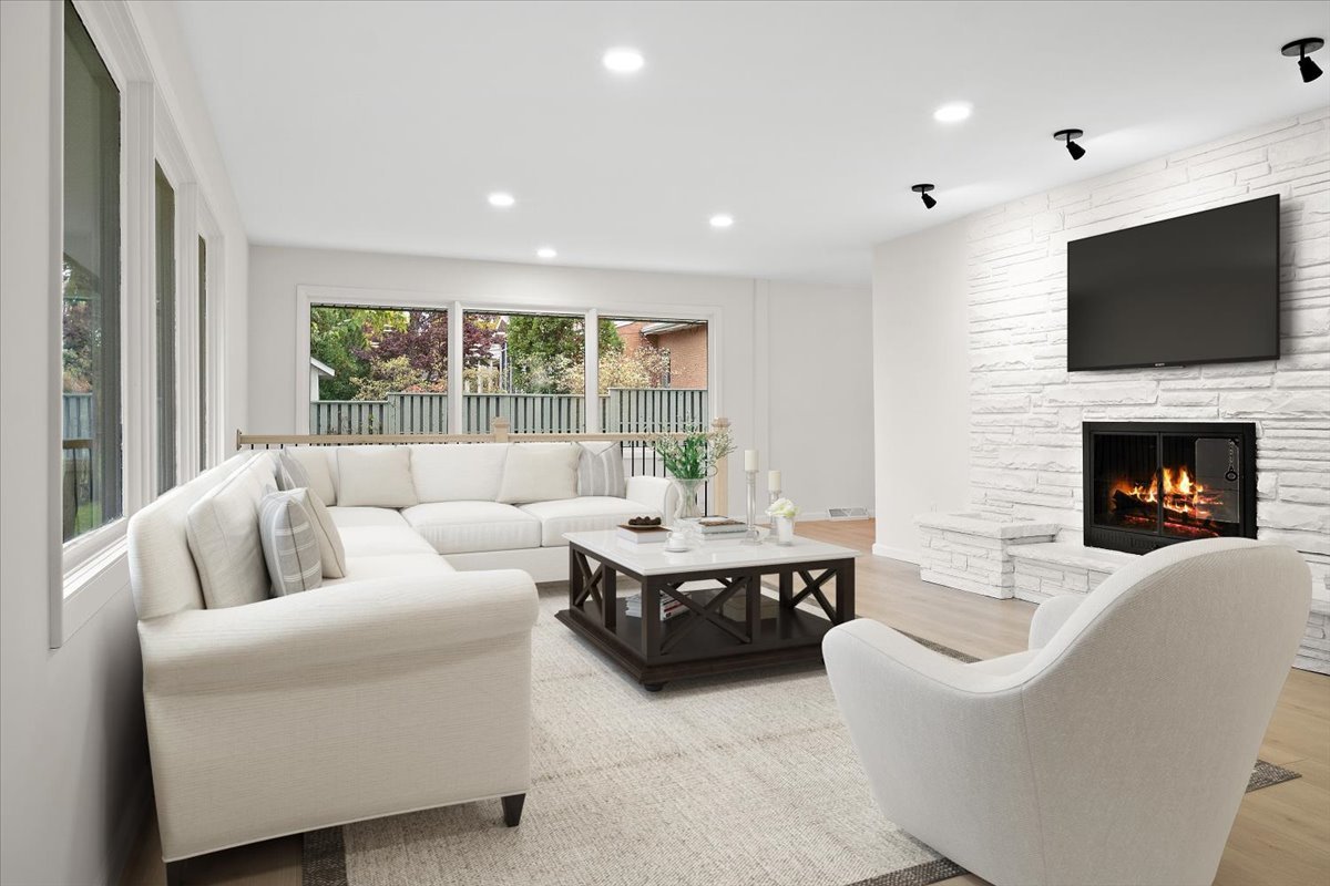5 Ridgemont Road Normal, IL 61761 - Photo 3 of 58 a living room with furniture fireplace and flat screen tv
