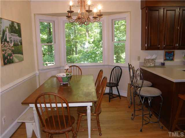 2508 Ashley Court Raleigh, NC 27607 - Photo 5 of 12 Bay window views from breakfast area overlook a very private wooded backyard. Breakfast Area