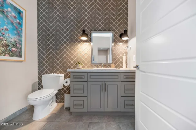 a view of a house with a mountain