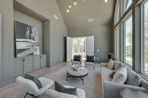 a view of small space with racks on the wall