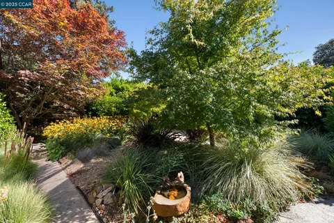 a backyard of a house with lots of green space